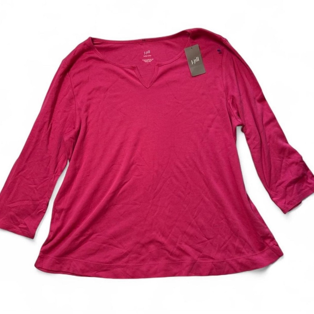 J. Jill Vibrant Pink 3/4 Sleeve Top